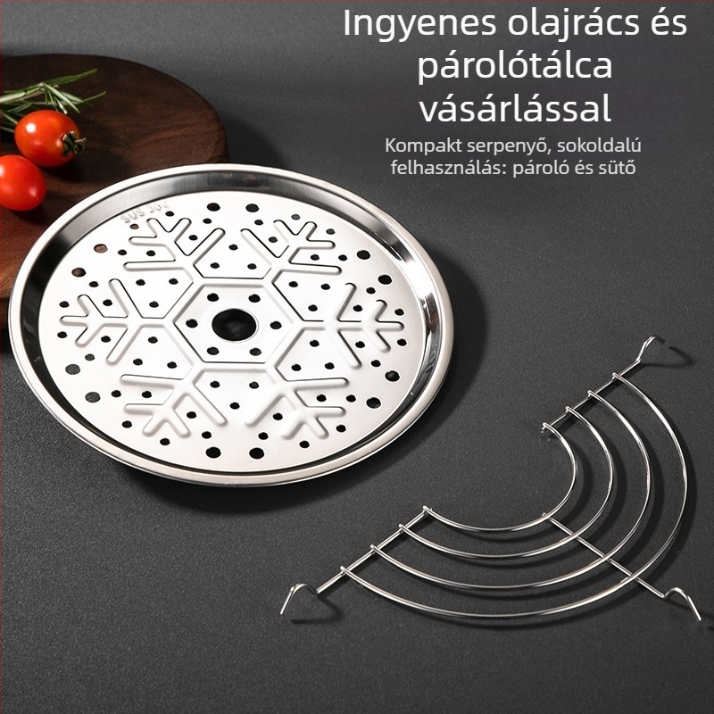 Egy személyes mini wok 316 rozsdamentes acélból, tapadásmentes bevonattal és üvegfedővel — kompakt, többfunkciós wok otthoni használatra