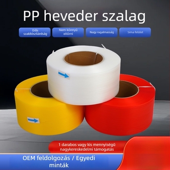5 mm PP kötözőszalag, teljesen automata, átlátszó, színes csomagoló szalag könnyű ipari felhasználásra