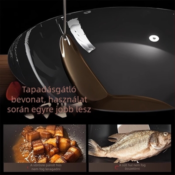 Zhangqiu hagyományos öntöttvas wok otthoni használatra, régi stílusú, fedetlen, gáztűzhelyhez alkalmas