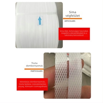 8×0,5 mm automatikus csomagoló szalag, átlátszó PP műanyag köteg szalag, forró olvadó típus, új anyag