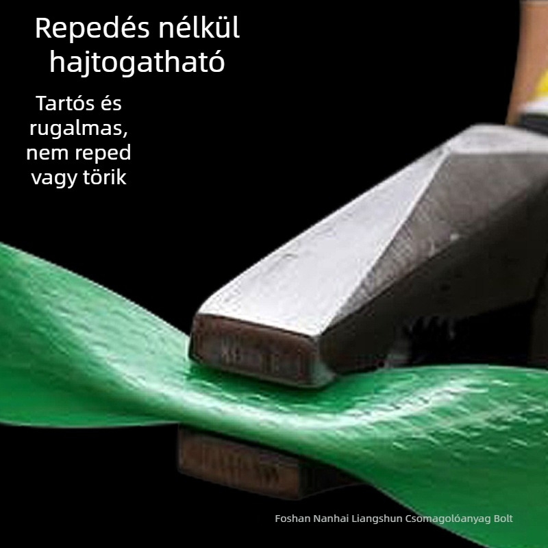 Zöld PET műanyag-acél tömítő kötöző szalag 1608, 800 m tekercs, 16 mm szélesség