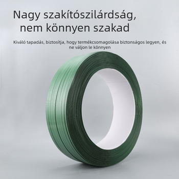 Zöld PP műanyag kötöző szalag, ipari minőség, szakítóerő 800 kg, új