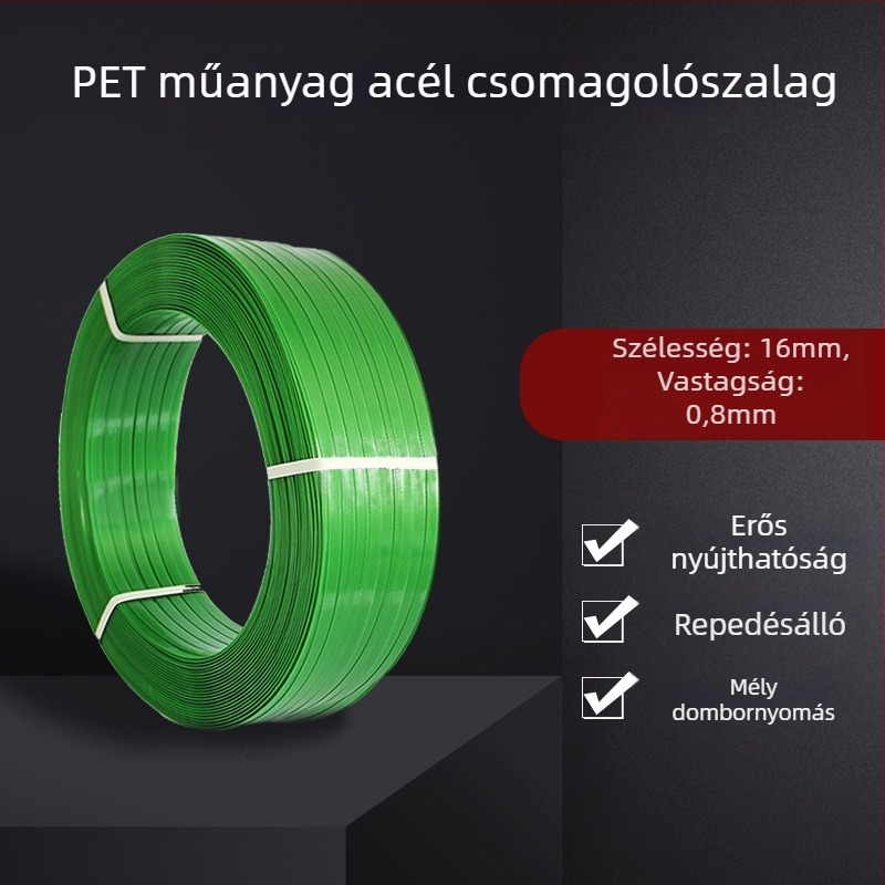 1608 PET csomagoló szalag, sárga csomagoló szalag, kézi hevederítő készülék forró olvadó szalaggal