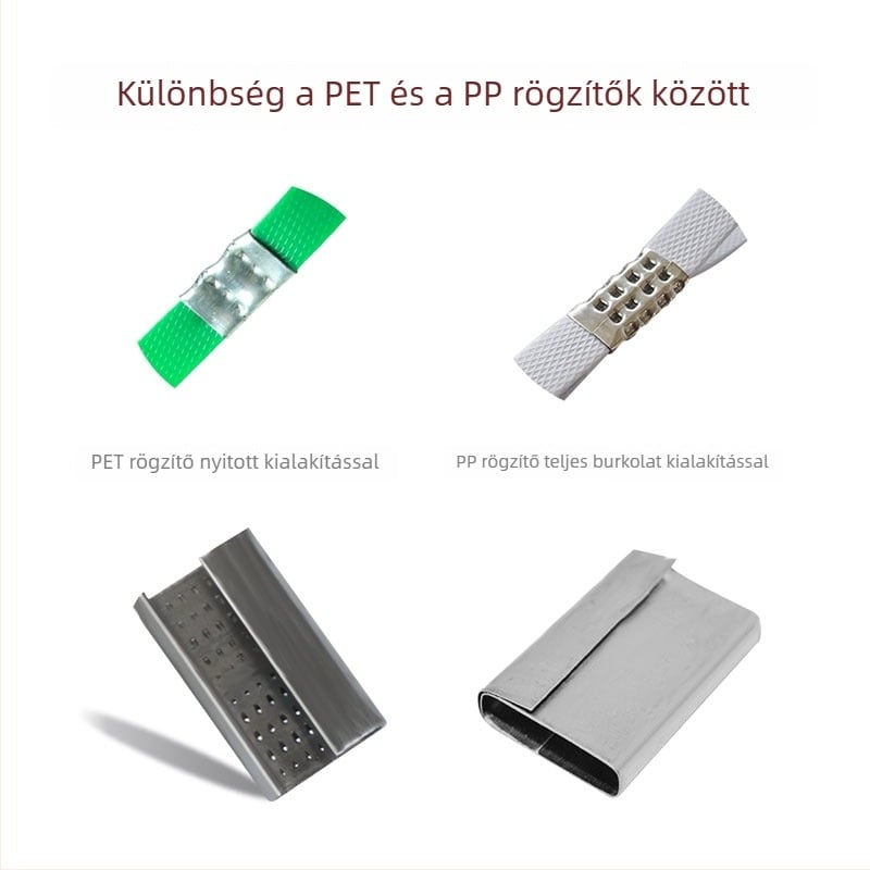 Kézi csomagoló kapocs PET műanyag‑acél szalaghoz