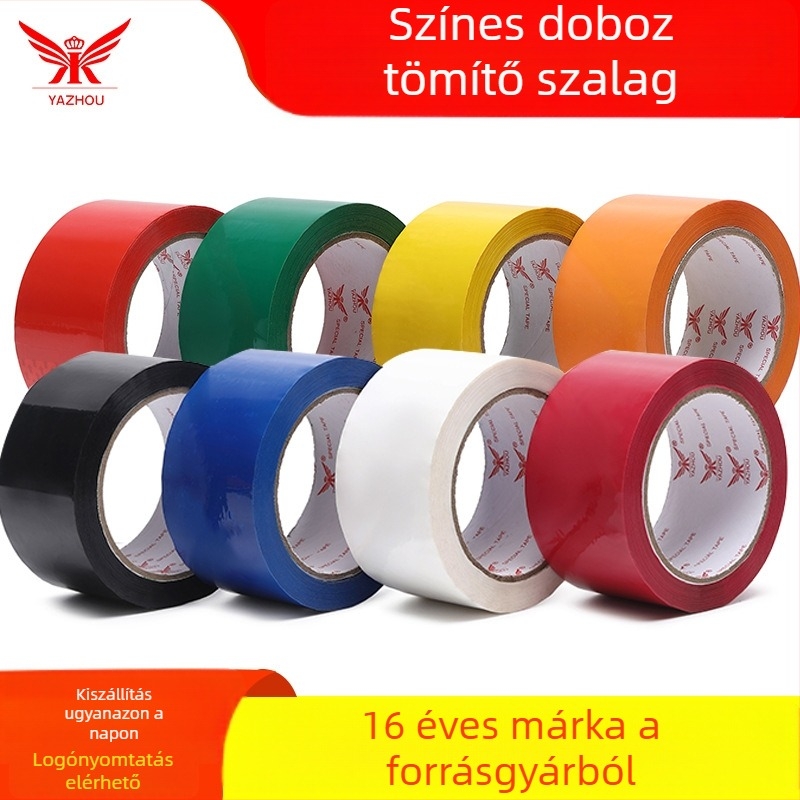 Színes csomagoló szalag, magas tapadással, környezetbarát záró ragasztószalag, átlátszó záró szalag textil alapú és logóval