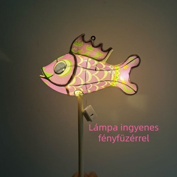 Ünnepi halas lámpa — kézzel készült, hagyományos klasszikus stílus, 20 cm, három világítási mód.