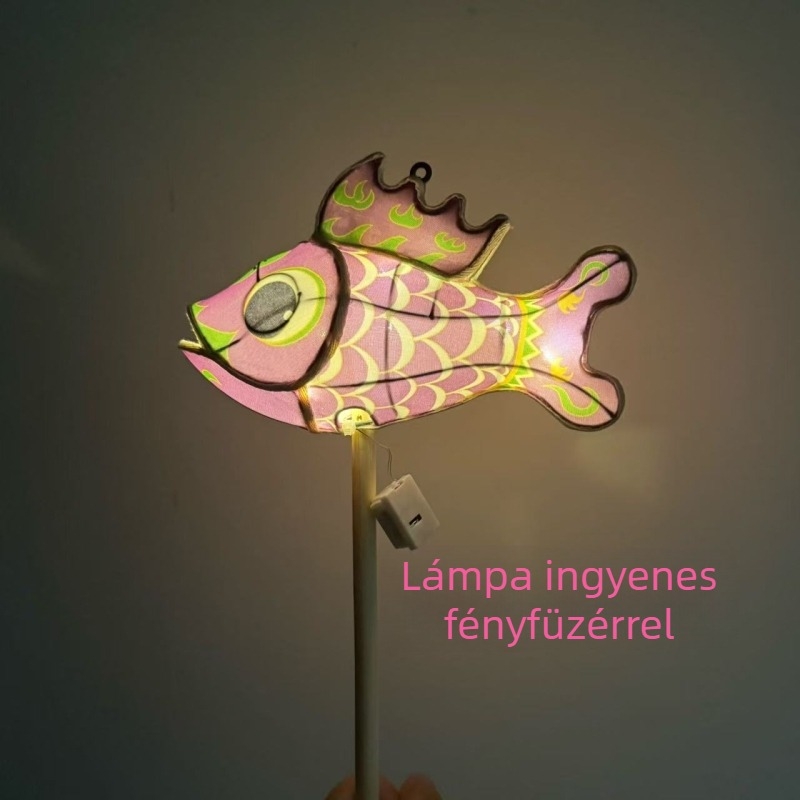 Ünnepi halas lámpa — kézzel készült, hagyományos klasszikus stílus, 20 cm, három világítási mód.