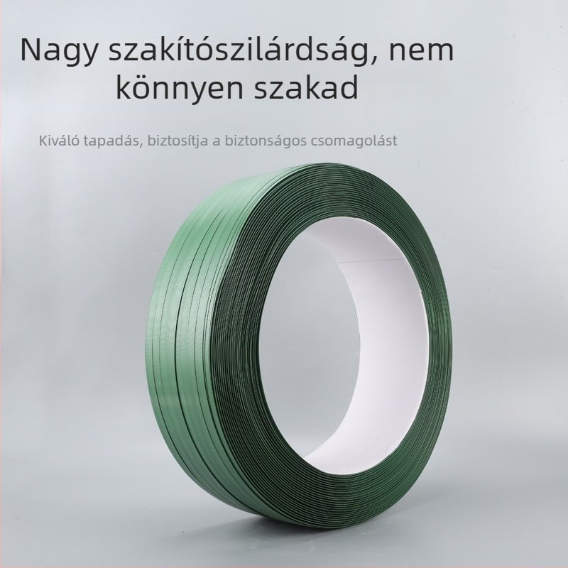 Zöld átlátszatlan csomagoló szalag, műanyag–acélból, forróolvadékú rögzítő szalag fa dobozokhoz