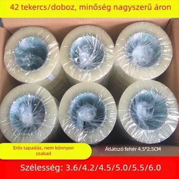 Egyedi nagy átlátszó csomagoló ragasztószalag, széles záró szalag, bézs