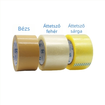 Csomagoló szalag, 4,2 cm × 230 yd, átlátszó ragasztó, bézs színű