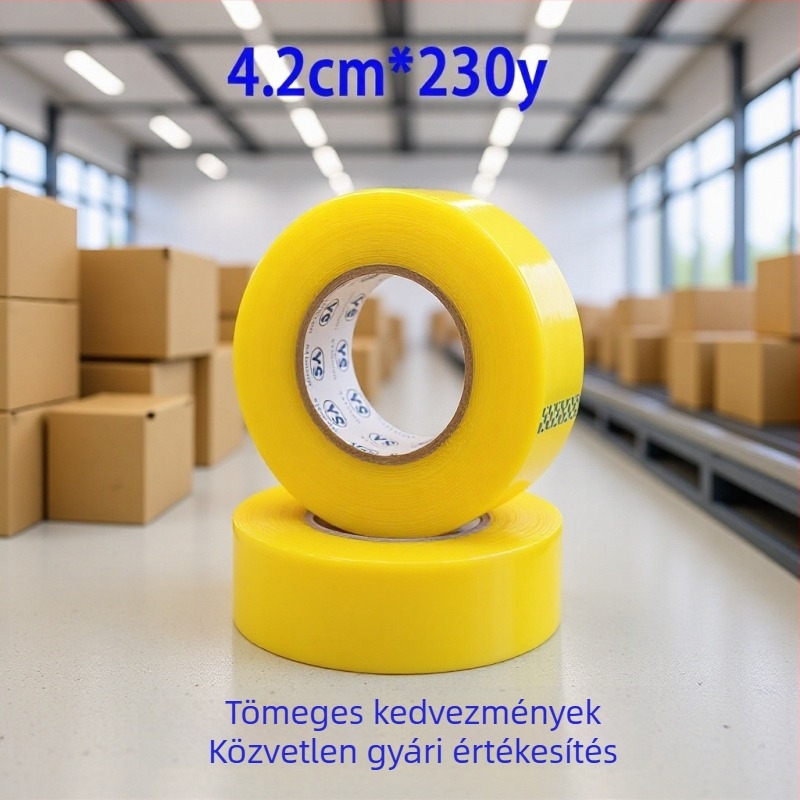 Csomagoló szalag, 4,2 cm × 230 yd, átlátszó ragasztó, bézs színű