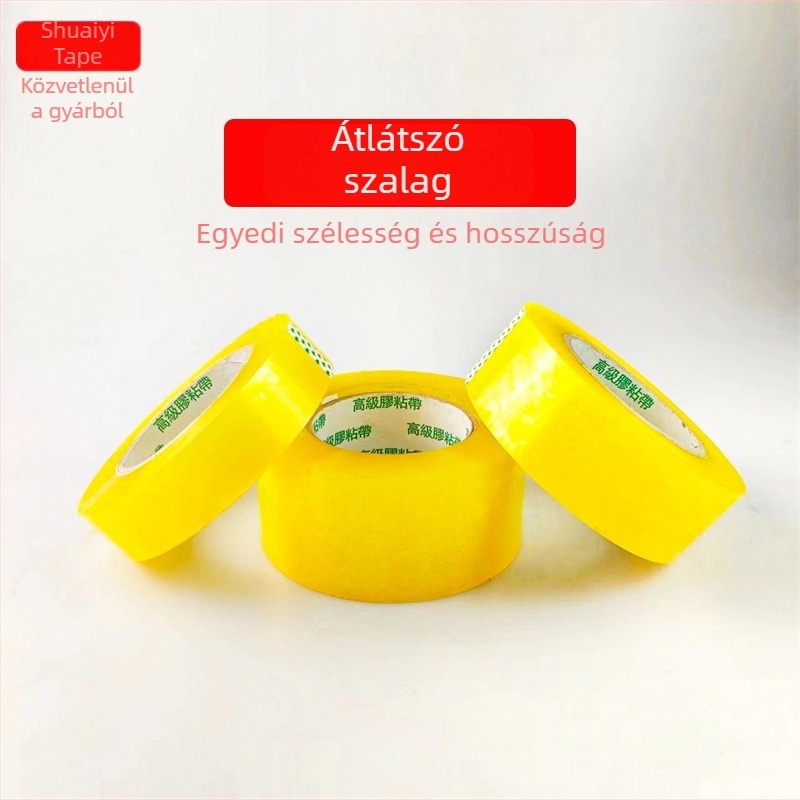 Átlátszó csomagoló szalag, testre szabható hosszúsággal, 4,5 cm x 100 m, erős tapadás, lezáráshoz és szállításhoz