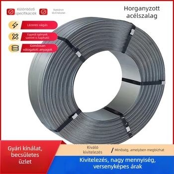 Huili márkájú galvanizált acél csomagoló szalag, forró-dip galvanizált, korrózióálló, szélesség 16–32 mm