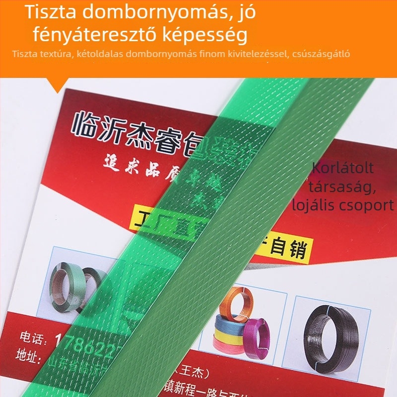 Áttetsző domborított PET csomagoló szalag csomagológépekhez