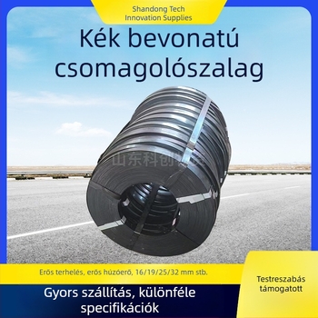 Kék lakkozott vaslemez csomagoló szalagok, szélesség 16/19/25/32 mm, nehéz teherbírású fémtermékek kötöző szalagjai