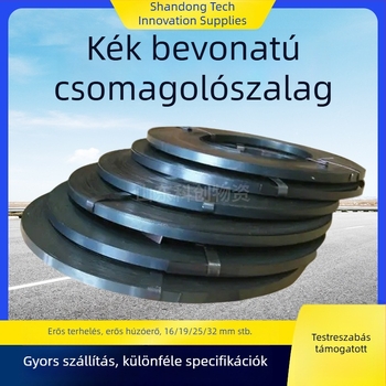 Kék lakkozott vaslemez csomagoló szalagok, szélesség 16/19/25/32 mm, nehéz teherbírású fémtermékek kötöző szalagjai