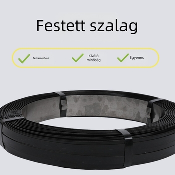 32 mm-es festett acélcsatoló szalag, korrózióálló, fekete felülettel, nagy szilárdságú 850 MPa