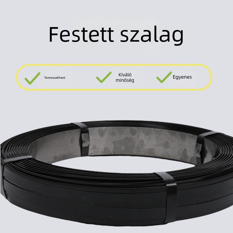 32 mm-es festett acélcsatoló szalag, korrózióálló, fekete felülettel, nagy szilárdságú 850 MPa