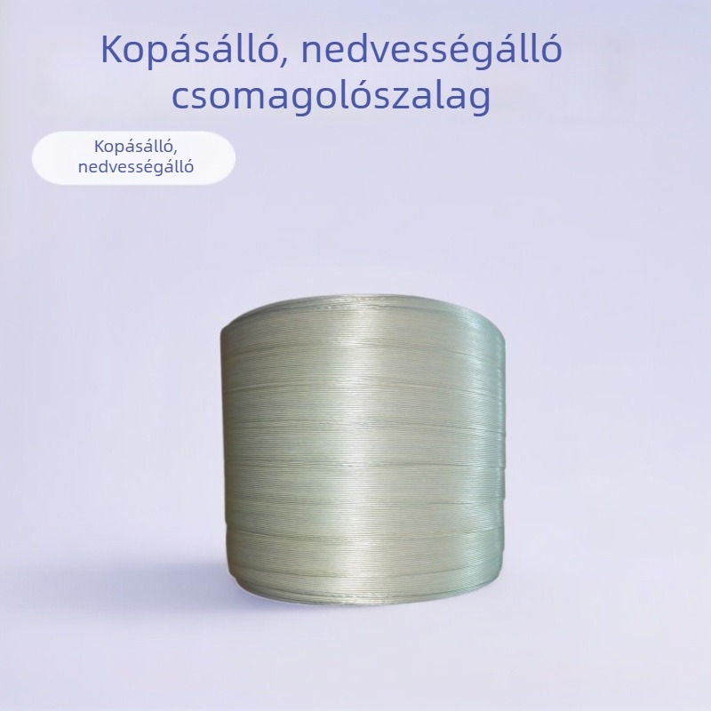 3–34 mm csavart poliészter rostból készült csomagoló szalag, készleten, nagykereskedelem, kopásálló és nedvességálló, logisztikai csomagoláshoz, testreszabható méretek