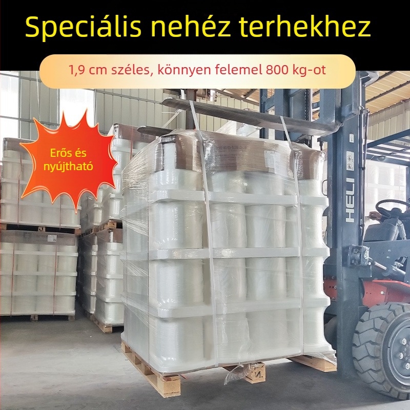 Poliészter rostból készült csomagoló szalag, 35 mm széles, 10 kg húzószilárdság, nehéz csomagoláshoz