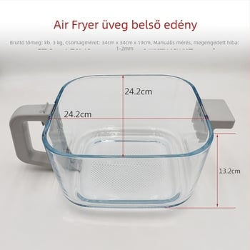 Légsütő kiegészítők: grillrács, üveg belső betét, fiók, üveg tál, grillrács