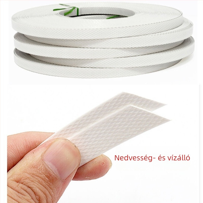 Fehér/fekete domborított PET csomagoló szalag, környezetbarát, gépi típus, 0,55–0,8 mm, szakítószilárdság 160 kg