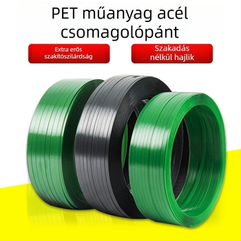 PET műanyag-vas kötöző szalag nehéz teherhez, zöld relief felülettel, palettákhoz és kartondobozokhoz