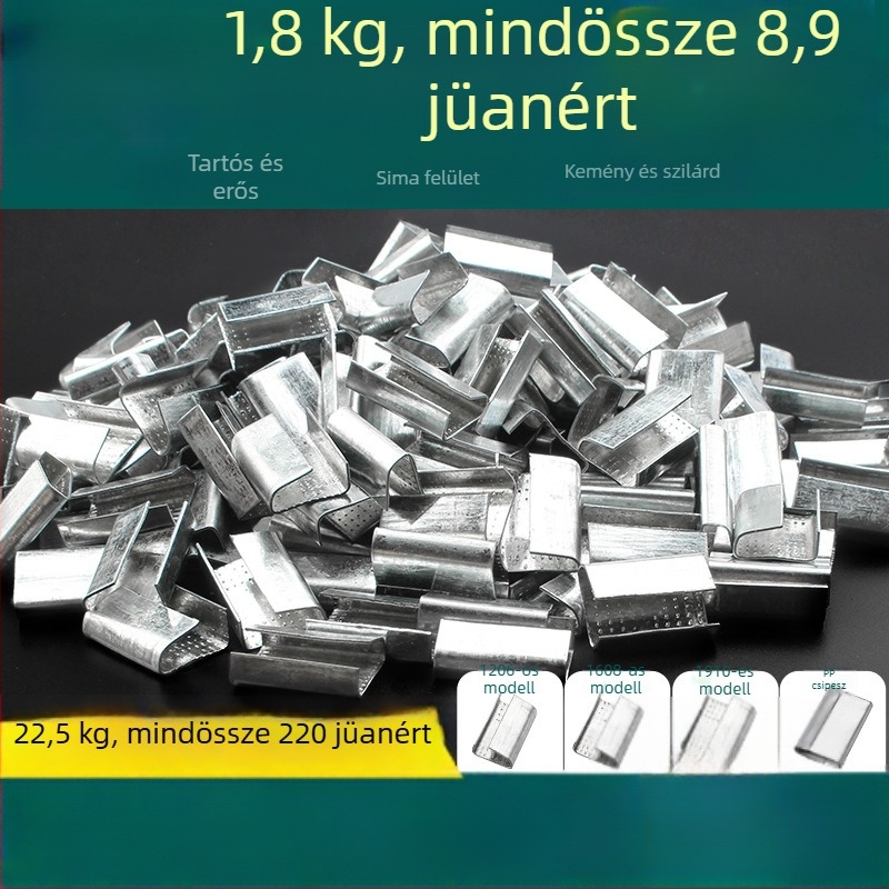 PET műanyag-vas heveder csat, kézi csat, modell 1608, vasból készült csat, kötőöv, kézi csomagoló csat, alumíniumgalvánizált