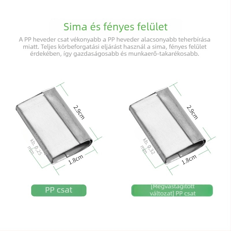 PET műanyag-vas heveder csat, kézi csat, modell 1608, vasból készült csat, kötőöv, kézi csomagoló csat, alumíniumgalvánizált