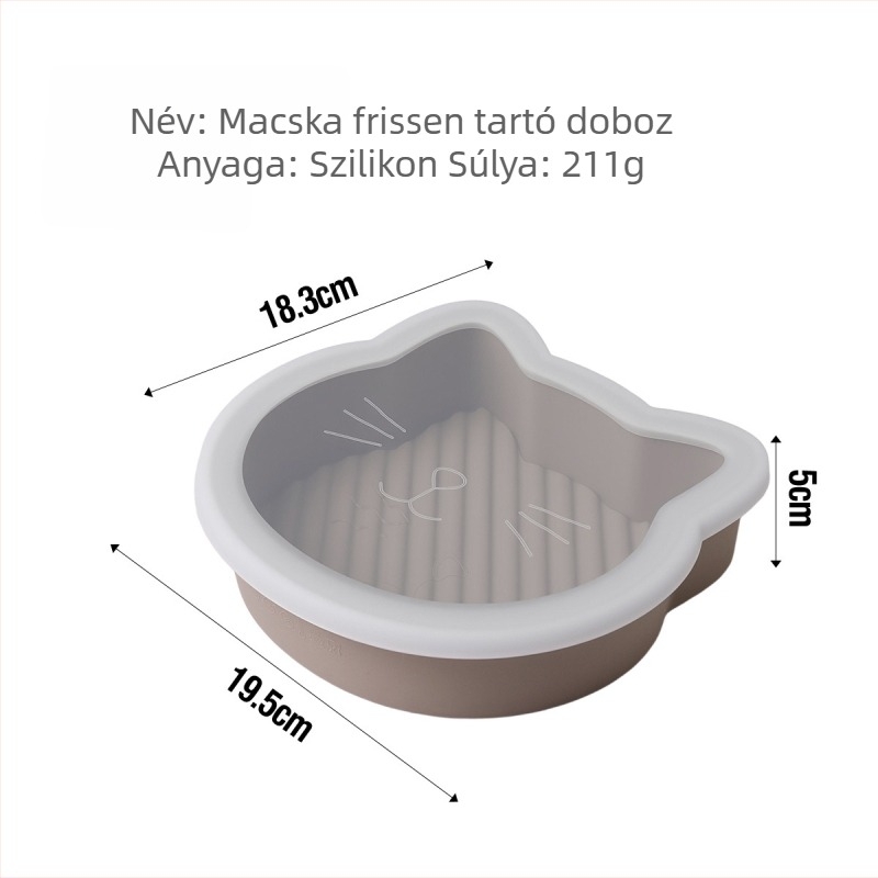 Légsütő kiegészítők: szilikon sütőtepsi, macskamintás szilikon torta forma, fedéllel ellátott többfunkciós tárolóedény
