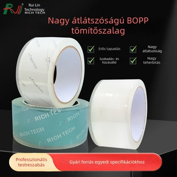 Átlátszó BOPP csomagoló szalag, testre szabható, erős tapadással, szakadásálló