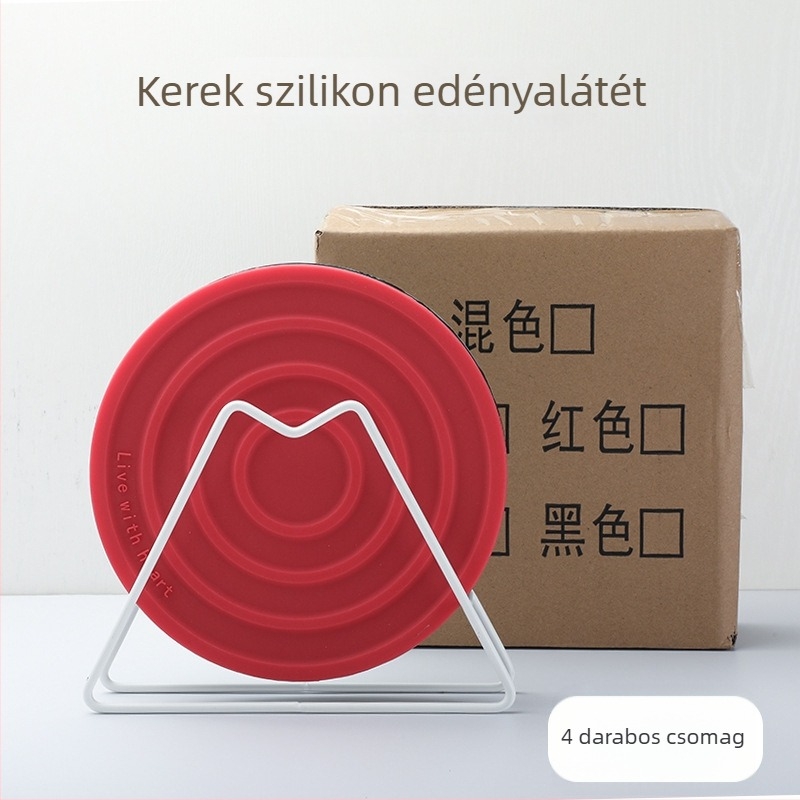 Skandináv stílusú kerek szilikon hőszigetelő alátét casserolákhoz – égés elleni védelem, csúszásmentes asztalhoz