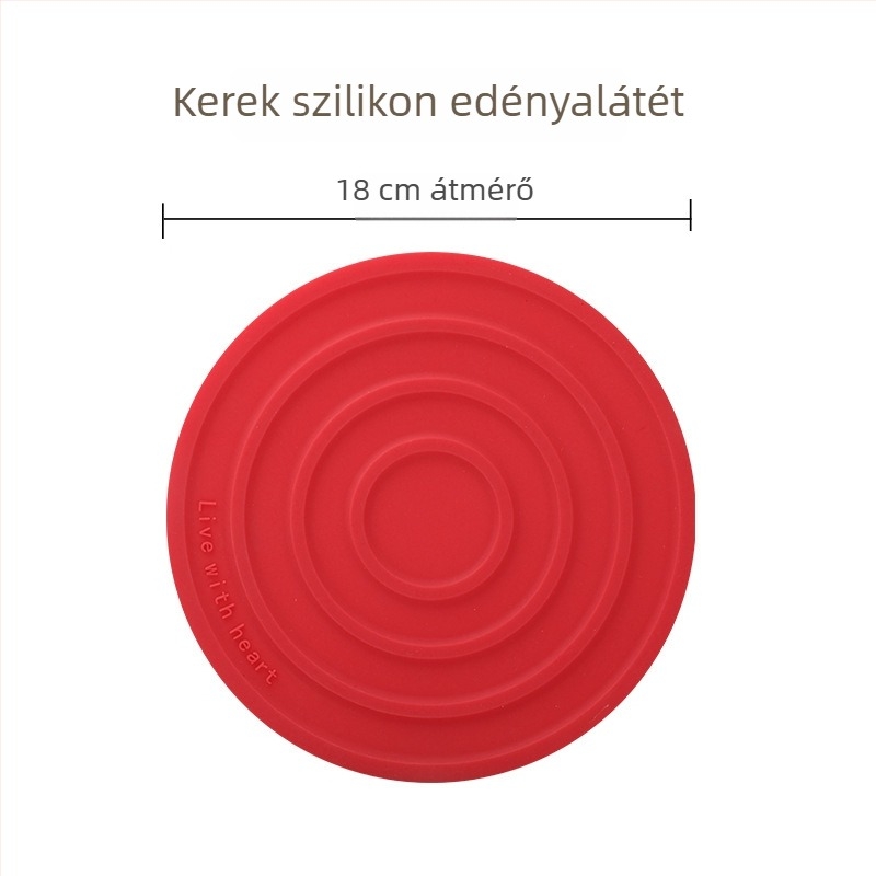 Skandináv stílusú kerek szilikon hőszigetelő alátét casserolákhoz – égés elleni védelem, csúszásmentes asztalhoz