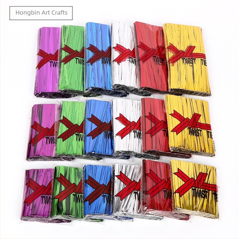 DIY élelmiszer ajándékcsomagoláshoz készült fém kötöző szalagok, színes kötőszalagok virágcsomagoláshoz, 15 cm
