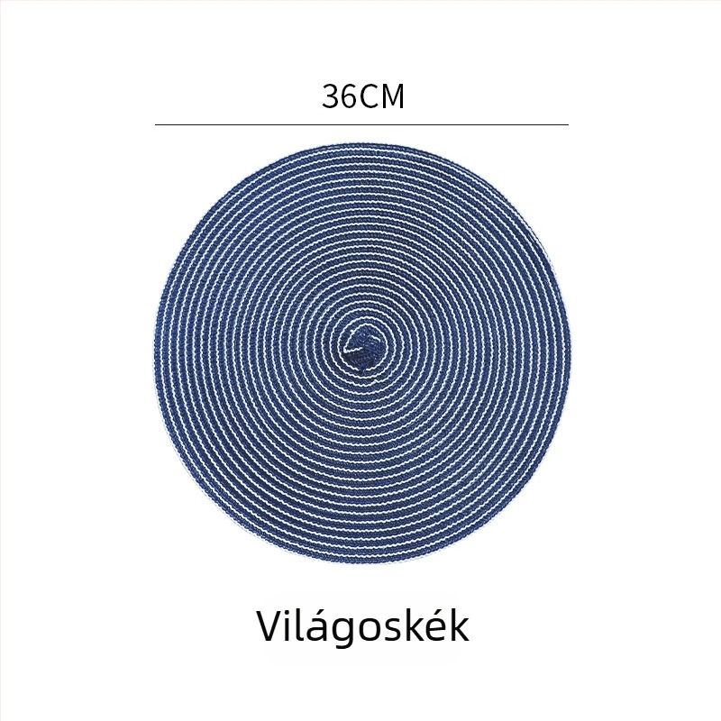 Kerek pamutfonalból készült hőálló poháralátét, csúszásmentes, szálakból szőtt, étkezőasztalhoz és konyhában használható edényvédő