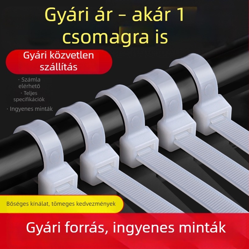 PA6 nylon kábelkötegelő szalagok, 2,5 x 100 mm, modell 3x100