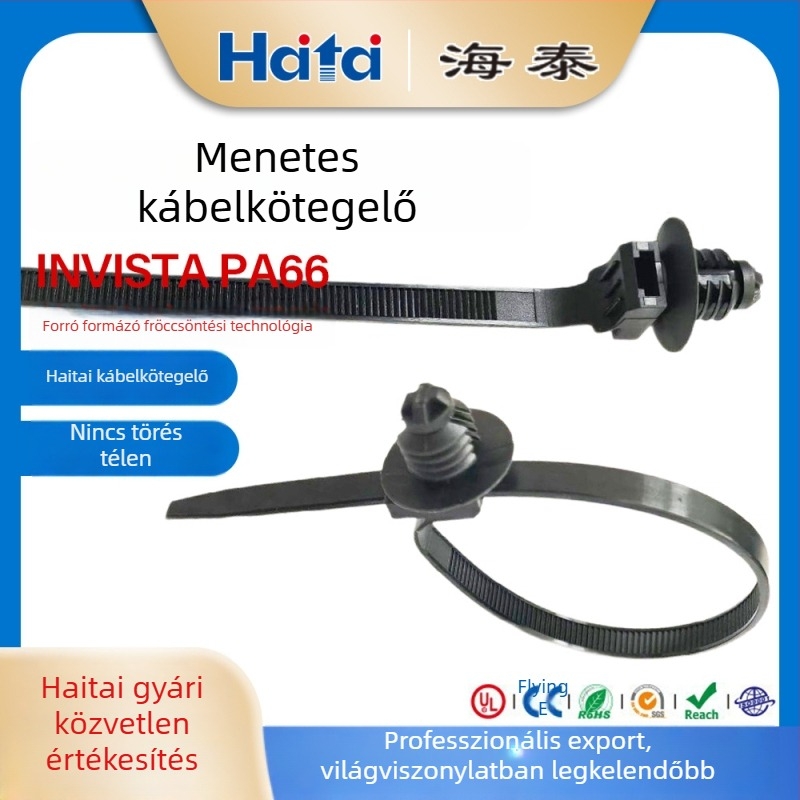 Lapos cédrus alakú autóipari kábelköteg, 5,0×153 mm, tartós nylon, önzáró csatoló