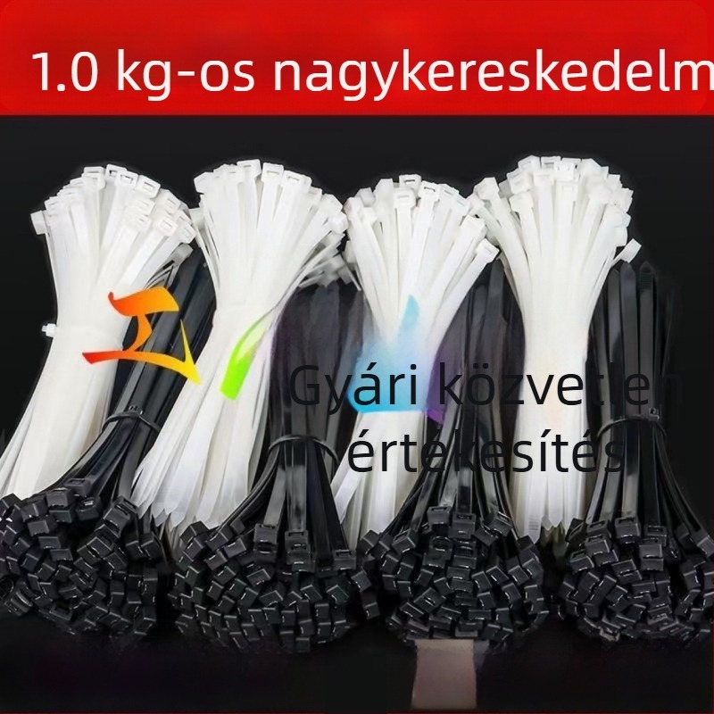 Önzáró nylon kábelkötegek, fekete-fehérek, kilogrammonként