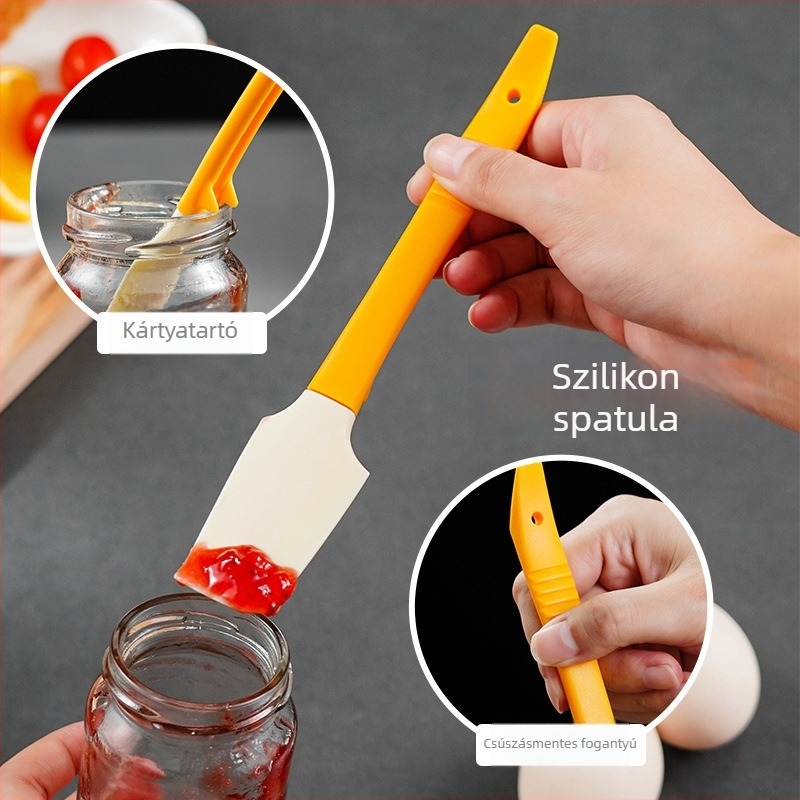Japán stílusú szilikon spatula sütéshez és krémekhez, sokoldalú mini spatula, puha kaparó és lekváros üveg