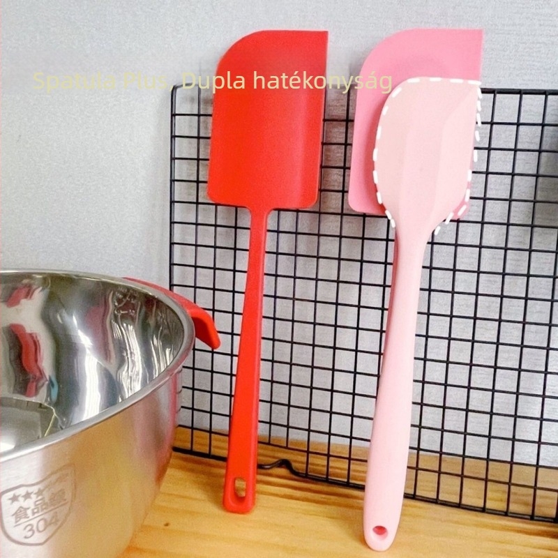 Kis méretű, egybeépített szilikon spatula, vajkeverő eszköz tortákhoz