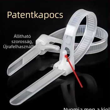 Oldható nylon kábelkötegek zárkapoccsal, 4×150 mm, műanyag kötegelő pántok
