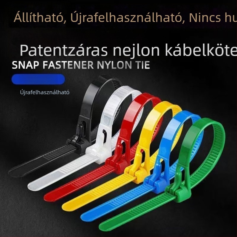 Oldható nylon kábelkötegek zárkapoccsal, 4×150 mm, műanyag kötegelő pántok