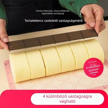 Torta tekercs mérő és egyenletes szeletelő eszköz sütéshez