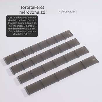Torta tekercs mérő és egyenletes szeletelő eszköz sütéshez