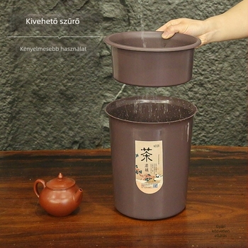 Tea-hulladék szemetes szűrőhálóval, száraz–nedves elkülönítés, kis méretű konyhai szemetes