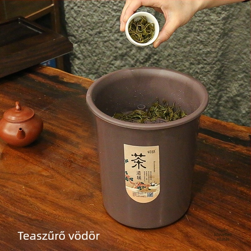 Tea-hulladék szemetes szűrőhálóval, száraz–nedves elkülönítés, kis méretű konyhai szemetes