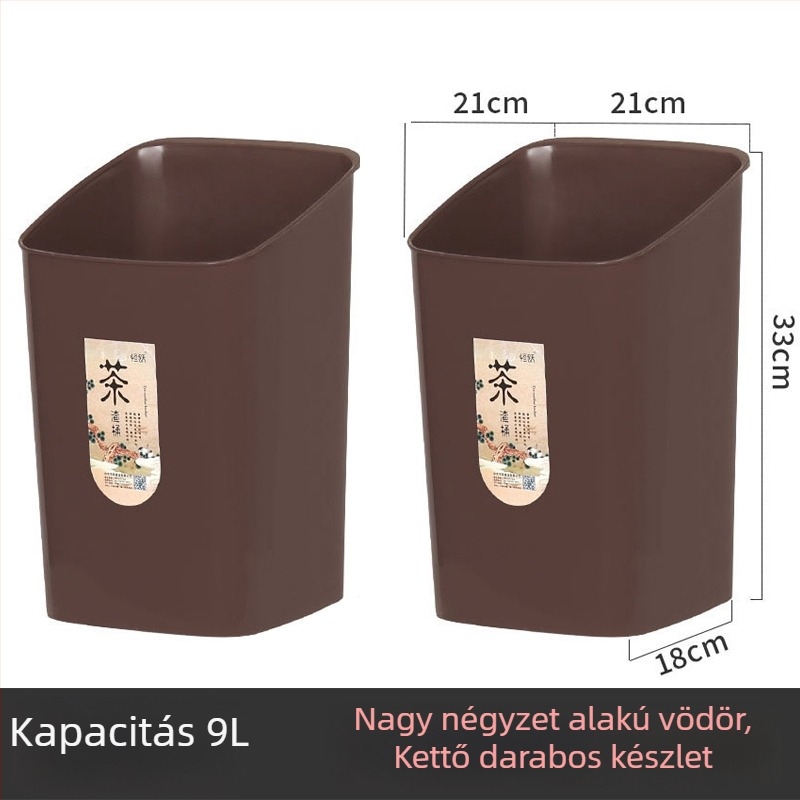 Tea-hulladék szemetes szűrőhálóval, száraz–nedves elkülönítés, kis méretű konyhai szemetes