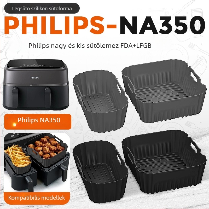 Philips NA350 Négyzet alakú szilikon sütőedény fritőrhöz – belső bevonat