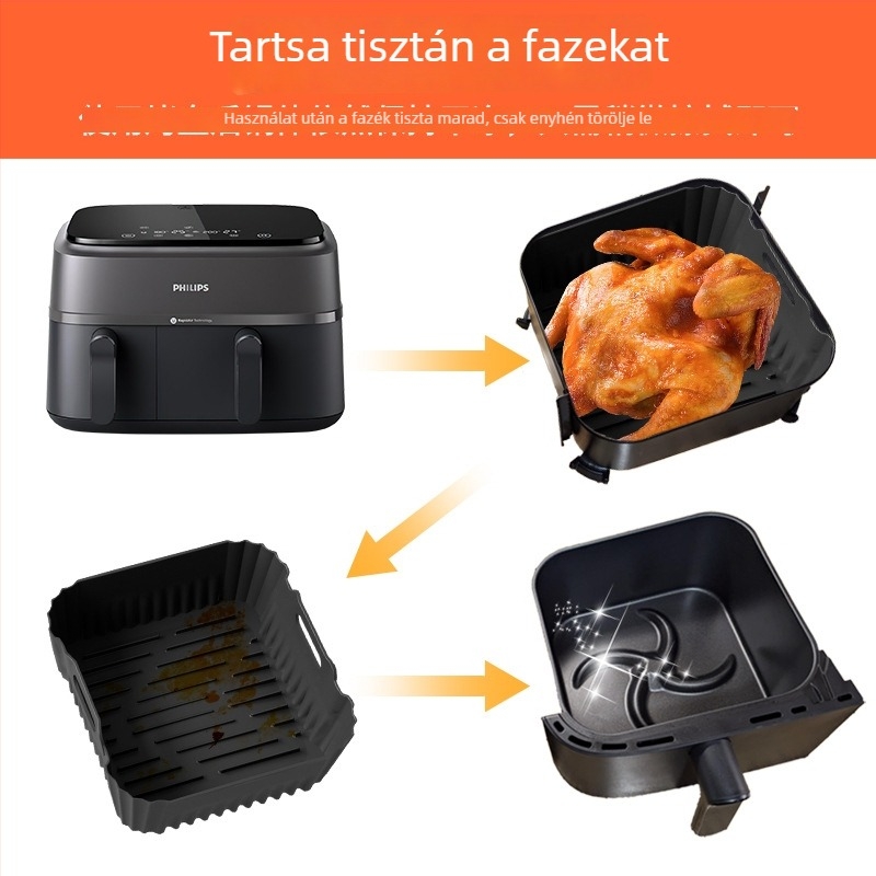 Philips NA350 Négyzet alakú szilikon sütőedény fritőrhöz – belső bevonat