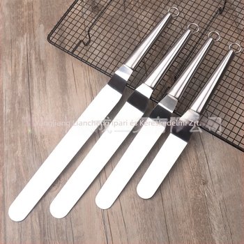 10 hüvelykes rozsdamentes acélból készített hajlított sarkú tortadíszítő spatula, krém spatula, torta kés és vajkés